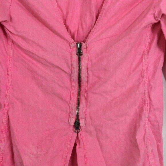 Elizabeth and James Cotton Button Up Zip Back Cohen Shirt Top Bright Pink Small - Picture 5 of 10